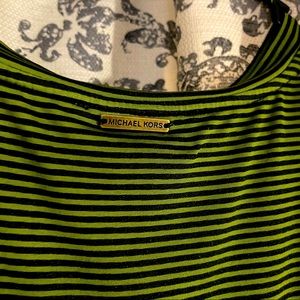 Green and black striped Michael Kors blouse-Large
